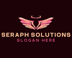 Seraph - Guardian Angel Wings logo design