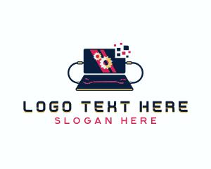 Troubleshoot - Laptop Tech Programming logo design