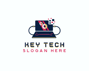 Laptop Tech Programming logo design