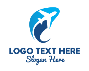 Flying Airplane Outline logo design