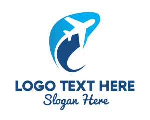 Airlines - Flying Airplane Outline logo design