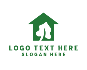 Green House - Leaf House Realty logo design