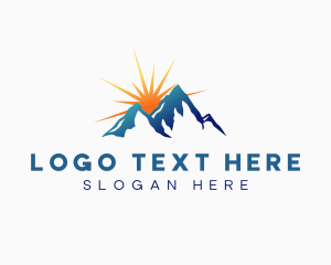 Mountain Peak Sunset logo design