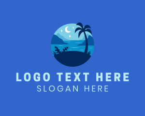 Surf - Night Beach Holiday logo design