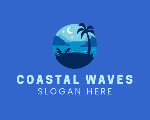 Shore - Night Beach Holiday logo design