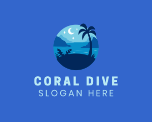 Snorkeling - Night Beach Holiday logo design