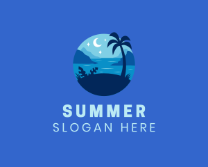 Night Beach Holiday logo design