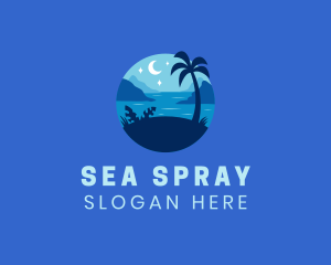 Night Beach Holiday logo design