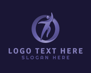 Trainer - Gradient Human Physical Fitness logo design
