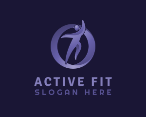 Gradient Human Physical Fitness logo design