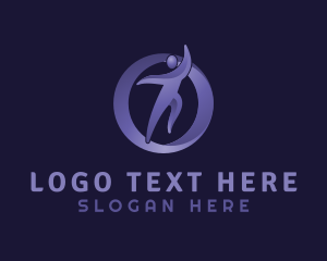 Gradient Human Physical Fitness logo design