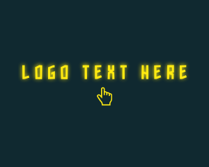 Hacker - Yellow Click Wordmark logo design