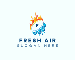 Fire Ice HVAC logo design