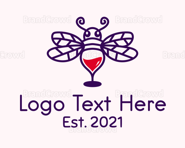Bee Wine Glass Logo