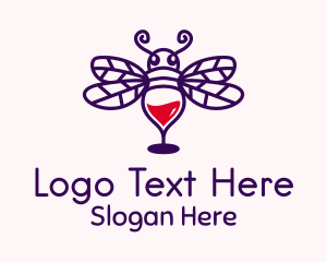 Bee Wine Glass  Logo