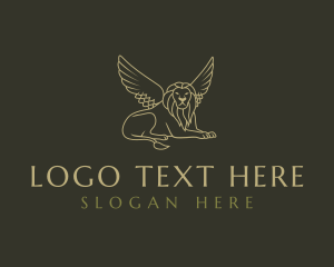Retro - Luxurious Winged Lion logo design