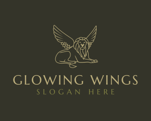 Luxurious Winged Lion logo design