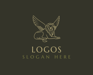 Character - Luxurious Winged Lion logo design