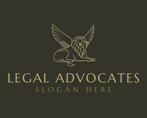 Mythical - Luxurious Winged Lion logo design