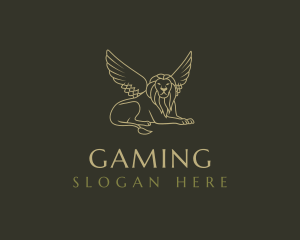 Line Art - Luxurious Winged Lion logo design