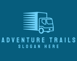 Blue Transport Truck logo design