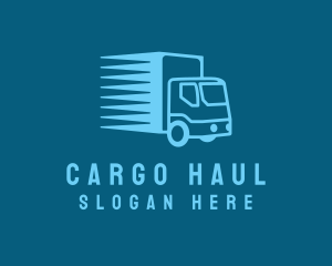 Blue Transport Truck logo design