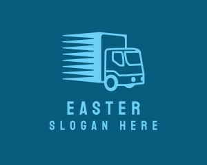 Highway - Blue Transport Truck logo design