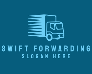 Blue Transport Truck logo design