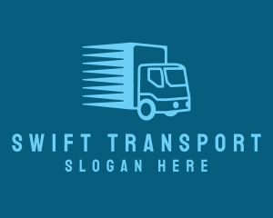 Blue Transport Truck logo design