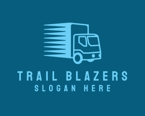 Blue Transport Truck logo design