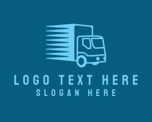 Truckload - Blue Transport Truck logo design