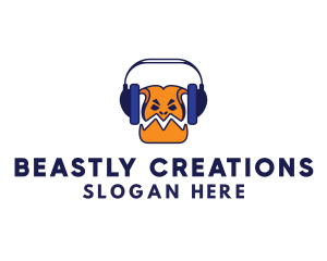 Monster Podcast Headset logo design