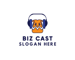 Podcast - Monster Podcast Headset logo design