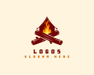 Camp Fire Wood Logo