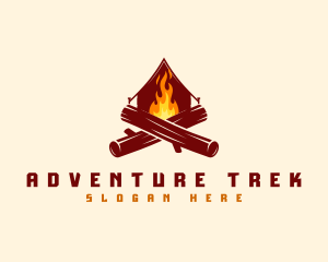 Backpacker - Camp Fire Wood logo design