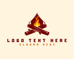 Hiking - Camp Fire Wood logo design