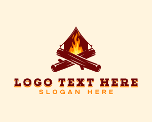 Outdoor - Camp Fire Wood logo design