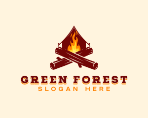 Camp Fire Wood logo design