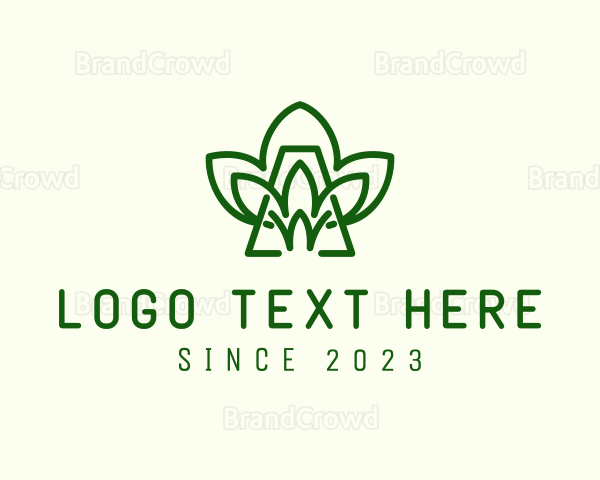 Green Plant Letter A Logo