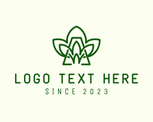 Natural - Green Plant Letter A logo design