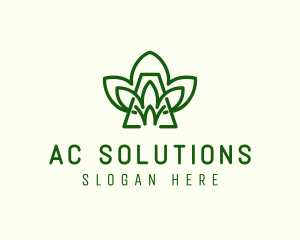 Green Plant Letter A logo design