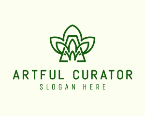 Green Plant Letter A logo design