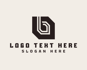 Heptagon - Tech Geometric Letter B logo design