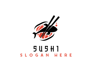 Salmon Sushi Restaurant logo design