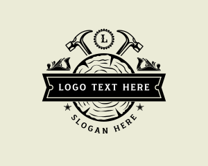 Tradesman - Hammer Logging Carpentry logo design