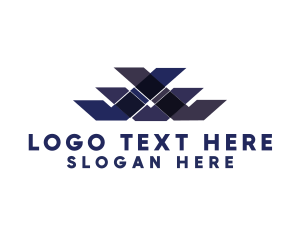 Polygonal - Blue Pattern Technology logo design