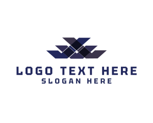 Blue - Geometric Pattern Technology logo design