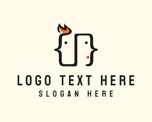 Couple - Tech Code Face logo design