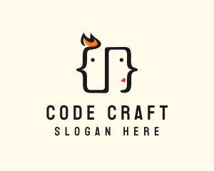 Coding - Tech Code Face logo design