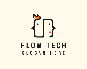 Tech Code Face logo design